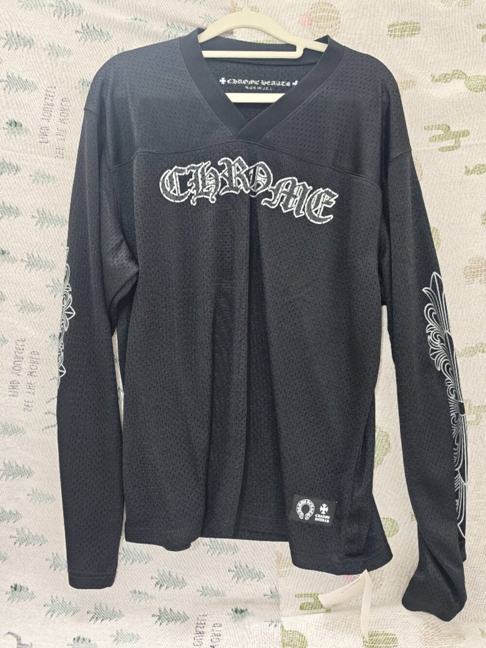 Black Chrome Hearts Mesh Long Sleeve Jersey